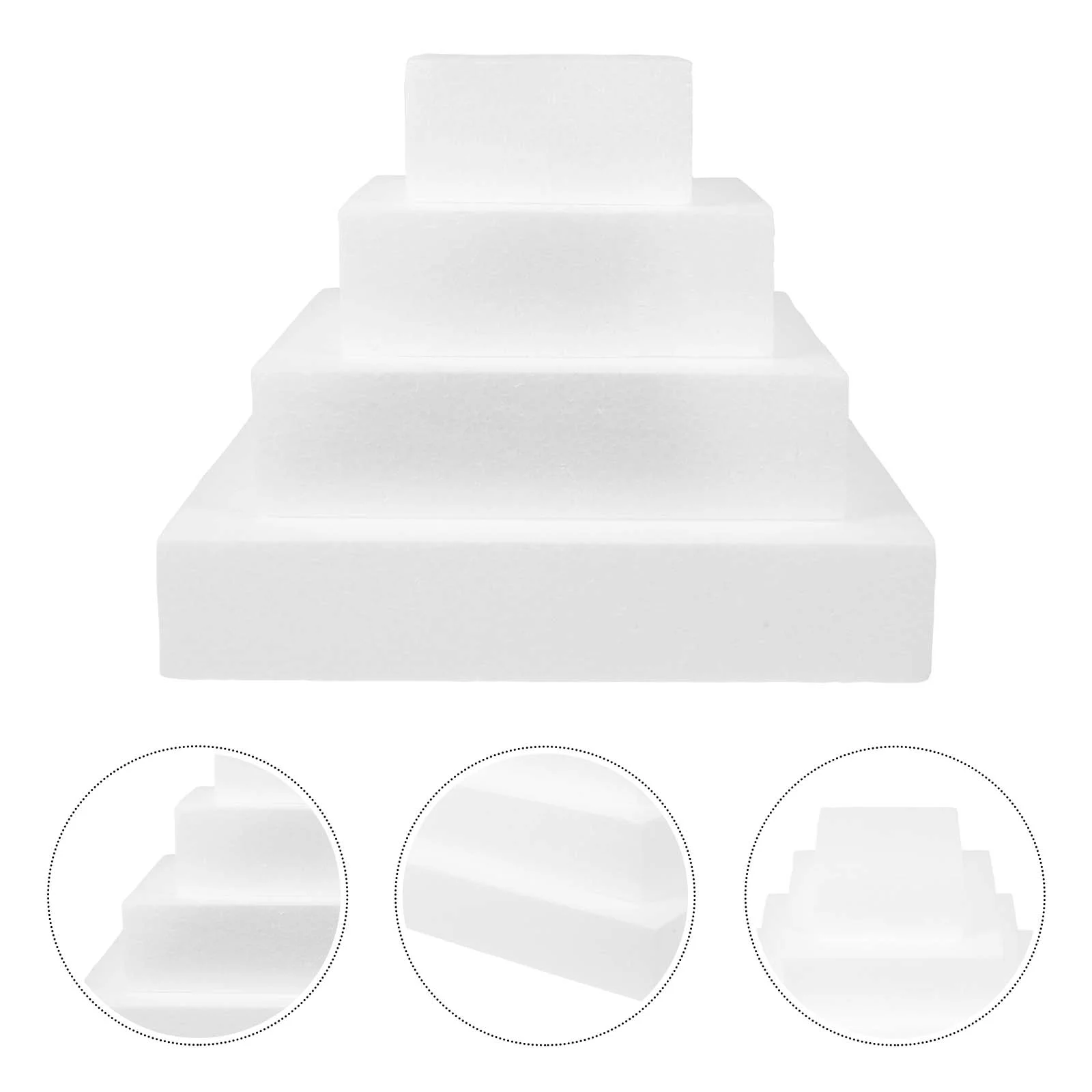 

Cake Dummy Foam Styrofoam Polystyrene Tier Display Fondant Window Model Shapes Square Crafts Circles Set Molds Practice Fake