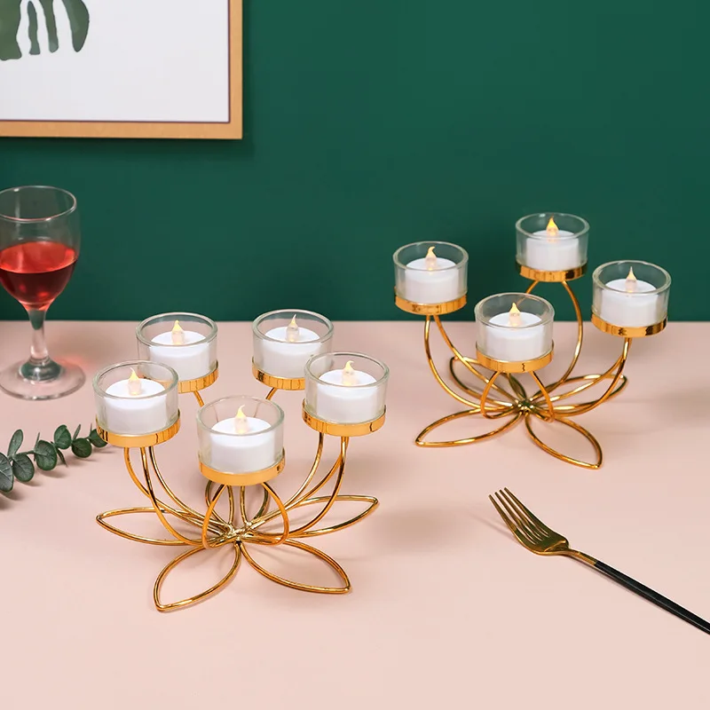 

Iron Candlestick Romantic Candlelight Dinner Props Modern Candlestick Decoration Table Decoration Retro Style Bedroom Room