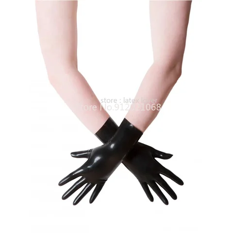 Унисекс резиновые перчатки из латекса наручные бесшовные латекс экзотический белье черный, красный прозрачные короткие Фетиш перчатки для Для мужчин Для женщин Для мужчин