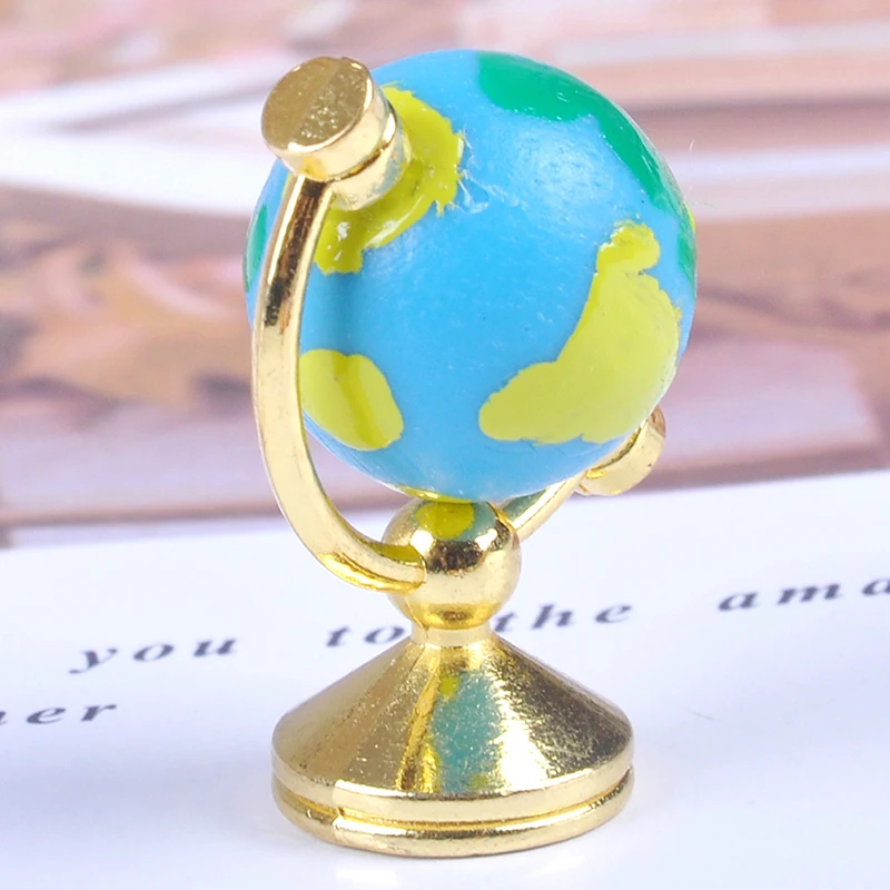 

Dollhouse Rolling Globe With Stand Study 1:12 Miniature Dollhouse Livingroom Bedroom Reading Room Furniture Accessory