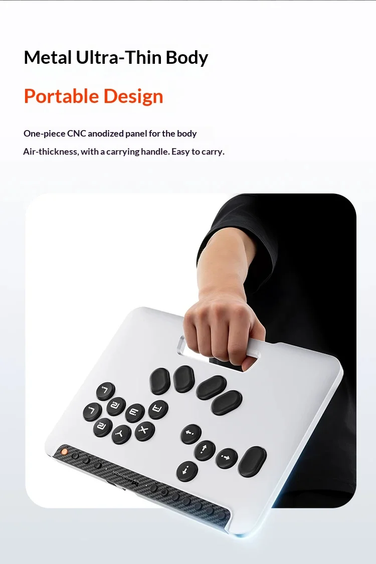Фото Игровая клавиатура MOJHON DOUJIANG Leverless Controller Fighting Keyboard Kaihua с настраиваемой двухосевой подключаемостью, полная поддержка горячей замены клавиш №4