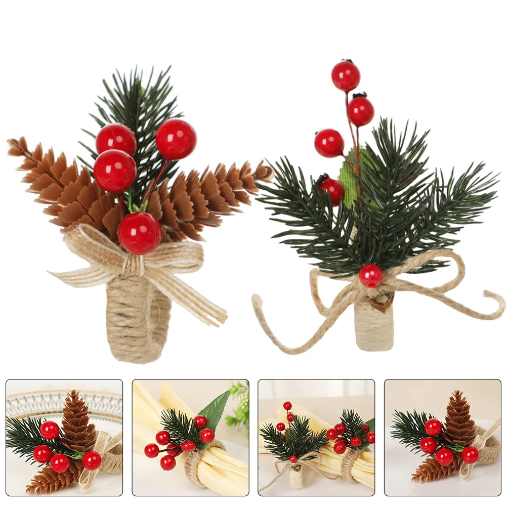 

Napkin Rings Christmas Holder Serviette Ring Holidaypine Buckle Cone Fall Wreath Holders Napkins Berry Thanksgiving Year New