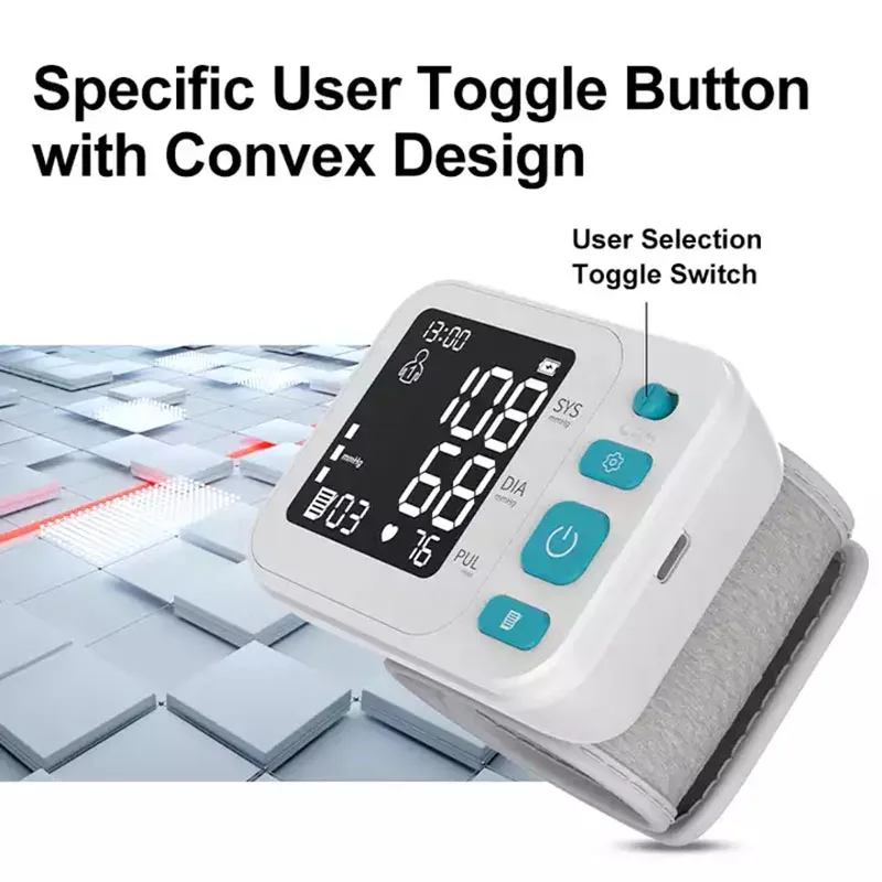 Перезаряжаемый портативный автоматический ЖК-дисплей умный сфигмоманометр