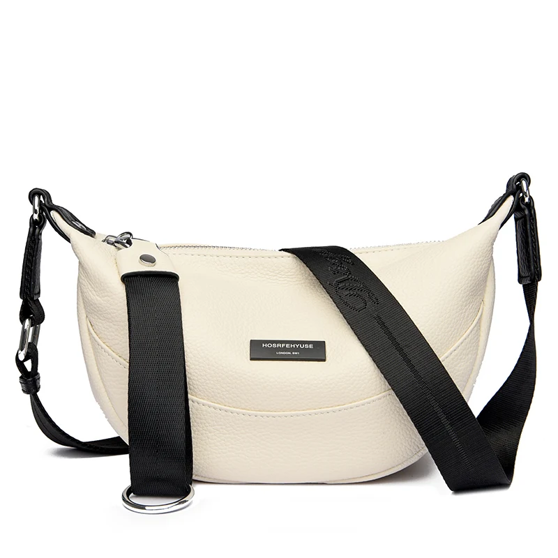 

PU Handbag Women Half Moon Trend Messenger Shoulder Bag Fashion New Brand Female Cowhide Phone Sac