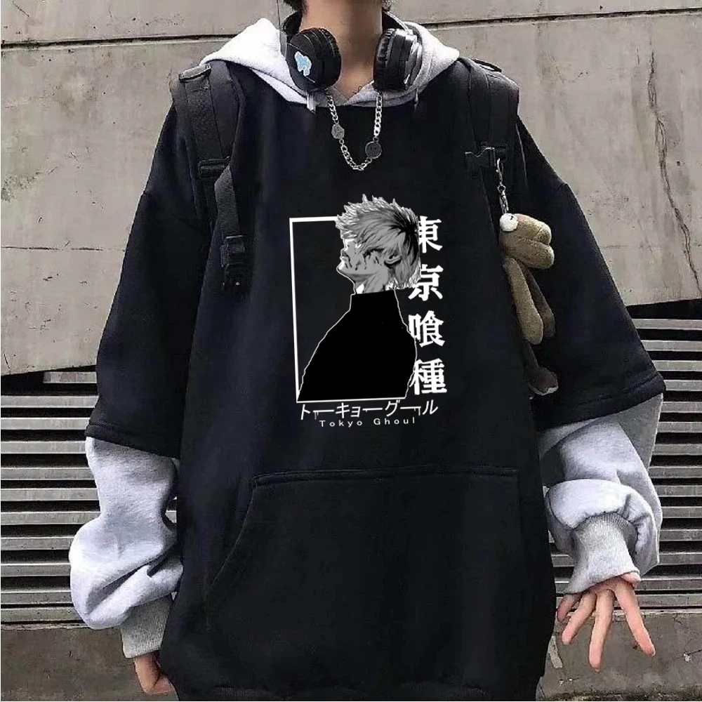 

Толстовка для косплея из аниме «Токийский Гуль», толстовка Kaneki, уличная одежда, мужские и женские повседневные Черные толстовки оверсайз, п...