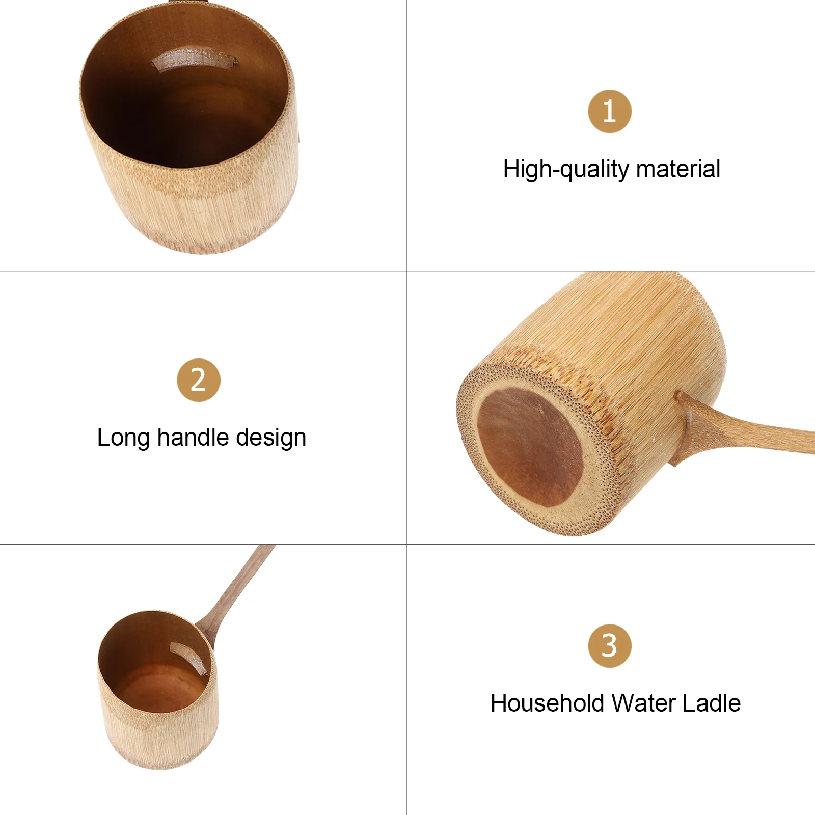 Бамбуковая ложка для воды с длинной ручкой совок посуда практичный ковш полива