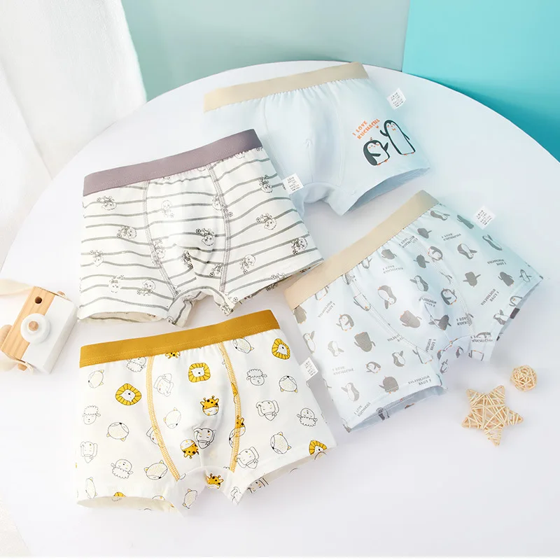 

Boys' Underwear Cartoon Class A Boys' Four Corner Primary and Secondary School Students' Pure Cotton Flat Corner Pant Headers