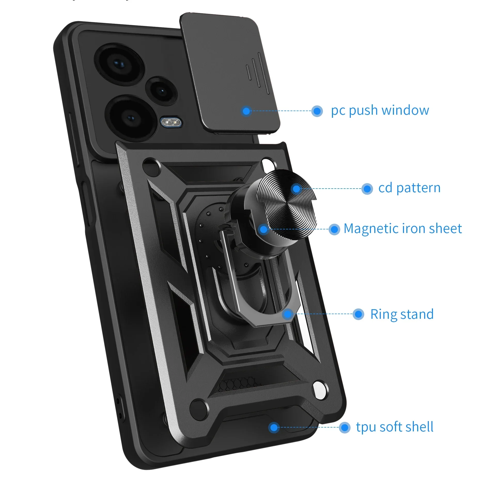 Изготовлен из легкого материала для Redmi Note13proplus Note13 5g 4g Note12 Note12s Note11s Note11pro с