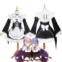 rem ram maid cosplay costumes rezero kara hajimeru isekai seikatsu kawaii cos dresses re life in a different world anime maid
