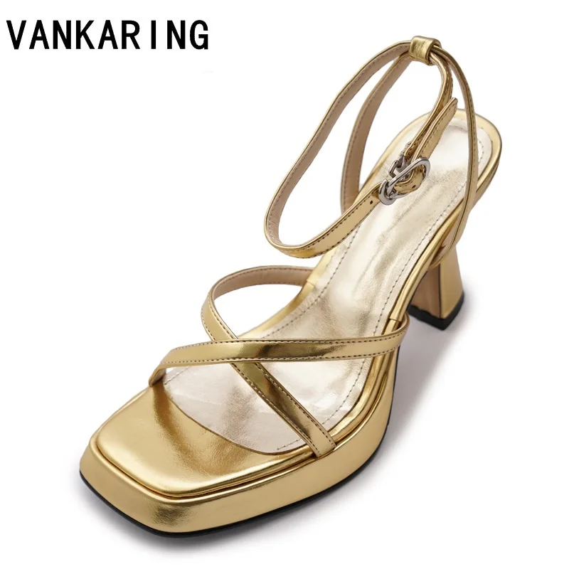 

fashion cross strap solid women sandals summer shoes open toe high heel metal patent leather gladiator sandals party shoes lady