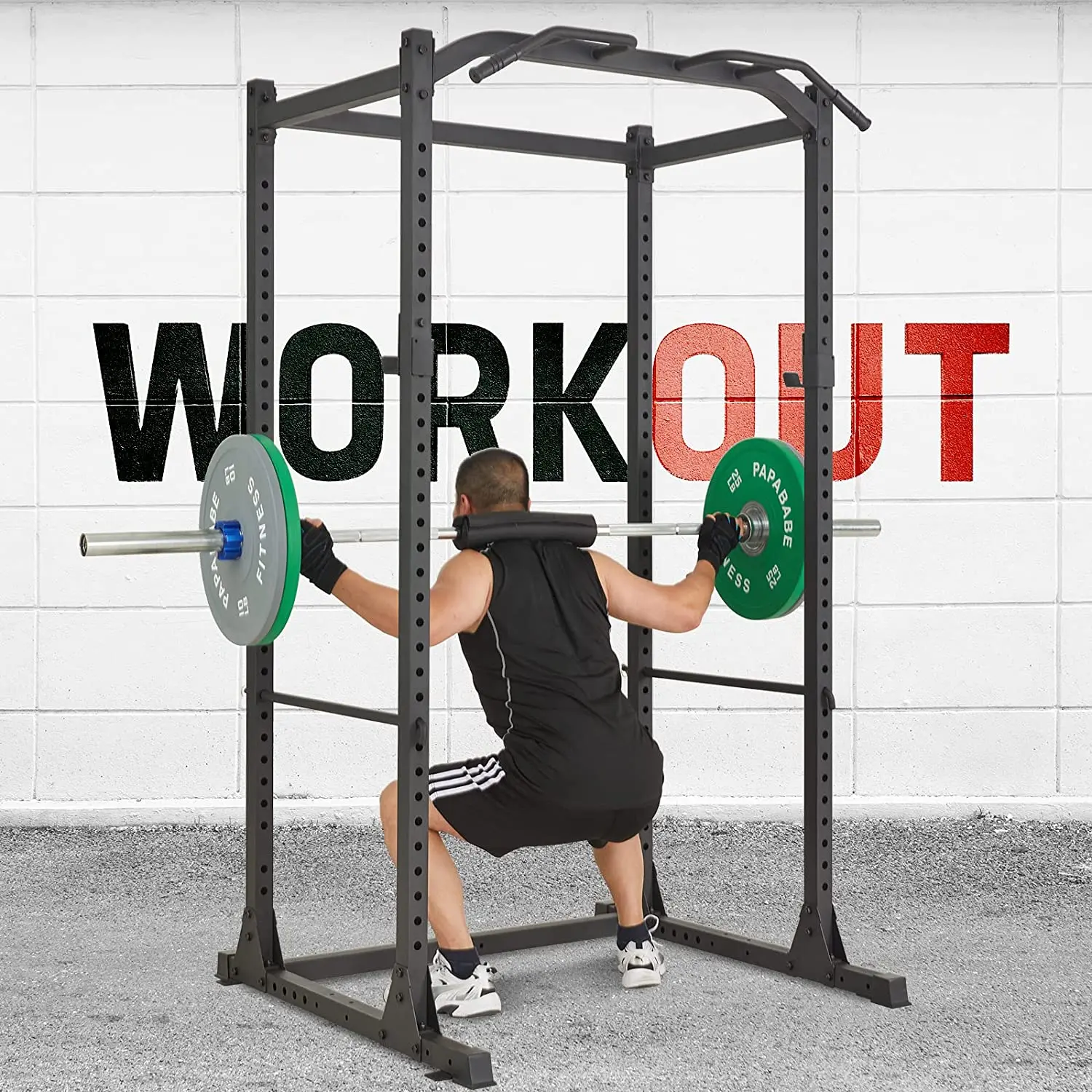 

Upgraded Version Power Rack Power Cage Workout Station Home Gym Equipment for Weightlifting Bodybuilding and Strength Training