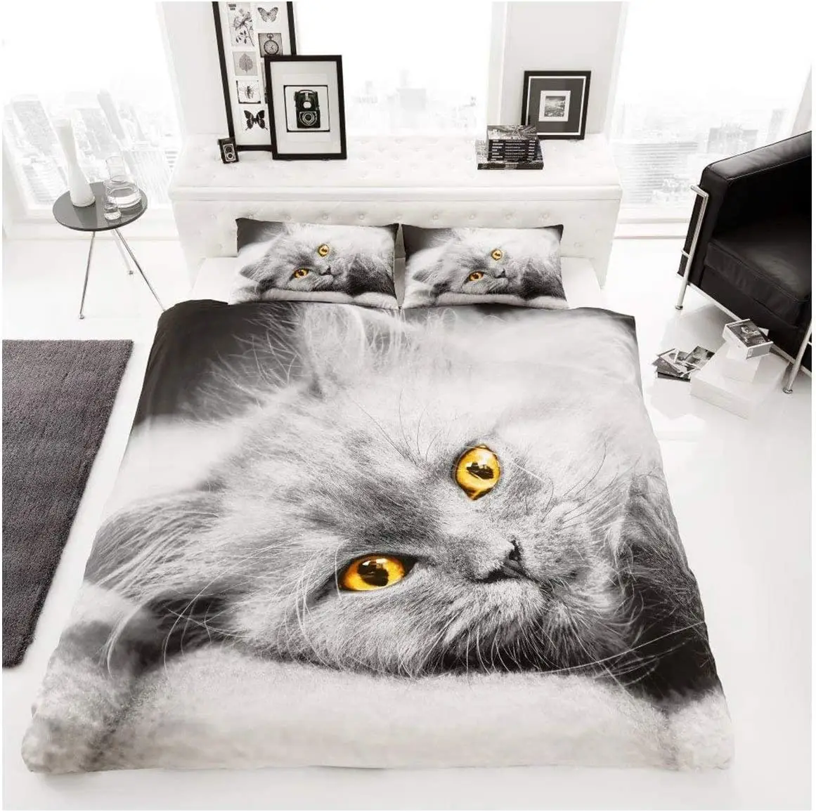 

Wildlife 3D Duvet Cover, Animal Bedding Sets, Polycotton Quilt Bed Set, Cat, King