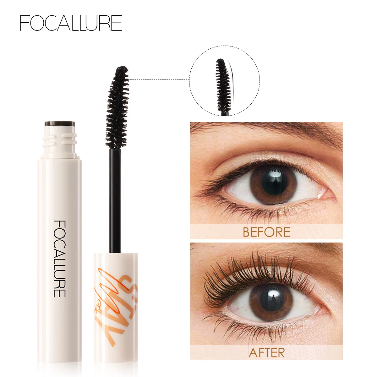 

FOCALLURE 3D Mascara Lengthening Black Lash Eyelash Extension Eye Lashes Brush Beauty Makeup Long-wearing Black Mascara