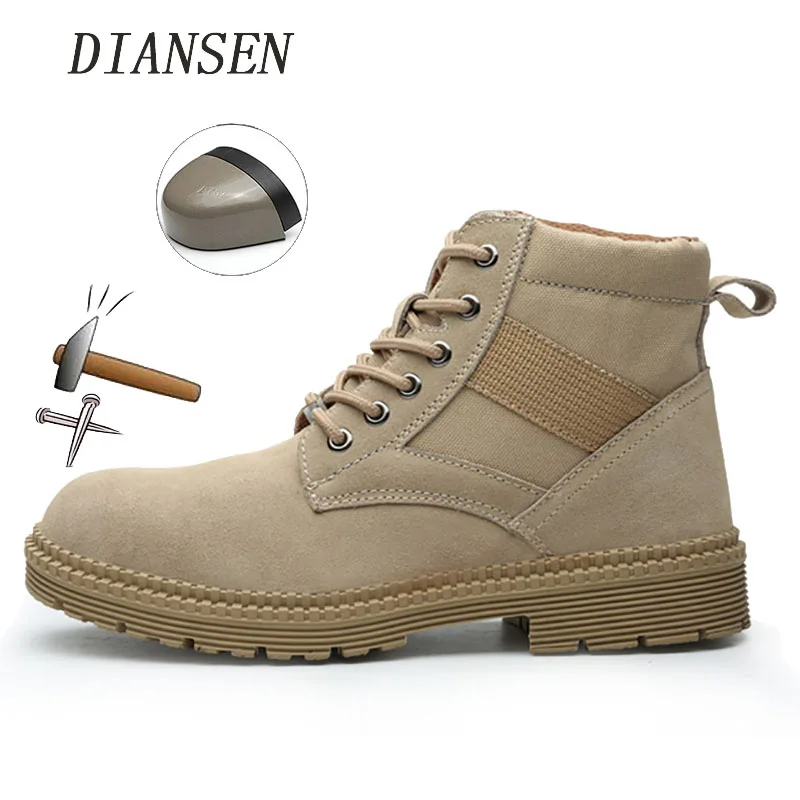 

Diansen Winter Warm Work Safety Boots For Men Women Non Slip Anti-Smash Work Boots HighTop Indestructible Anti-Punctur Sneaker