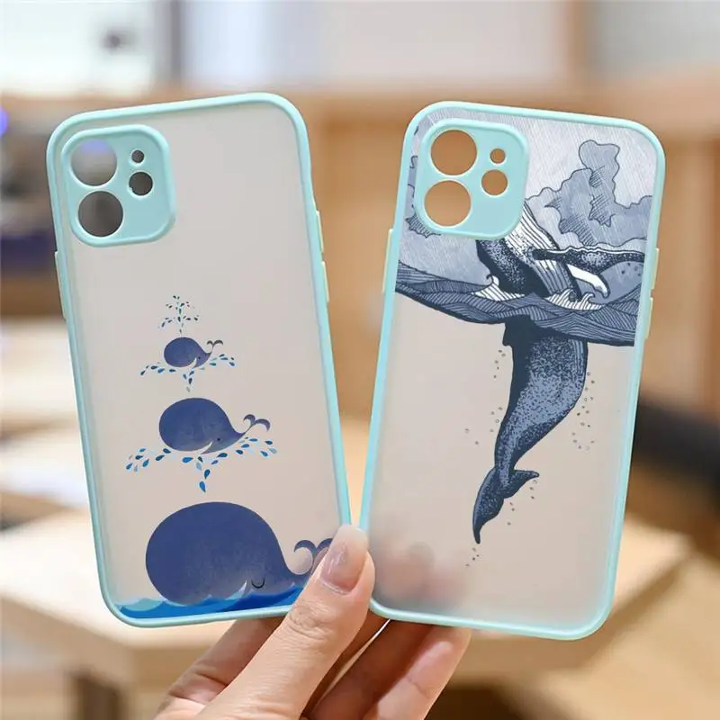 

whale ocean animal cute cartoon Phone Case matte transparent For iphone 7 8 11 12 13 plus mini x xs xr pro max cover