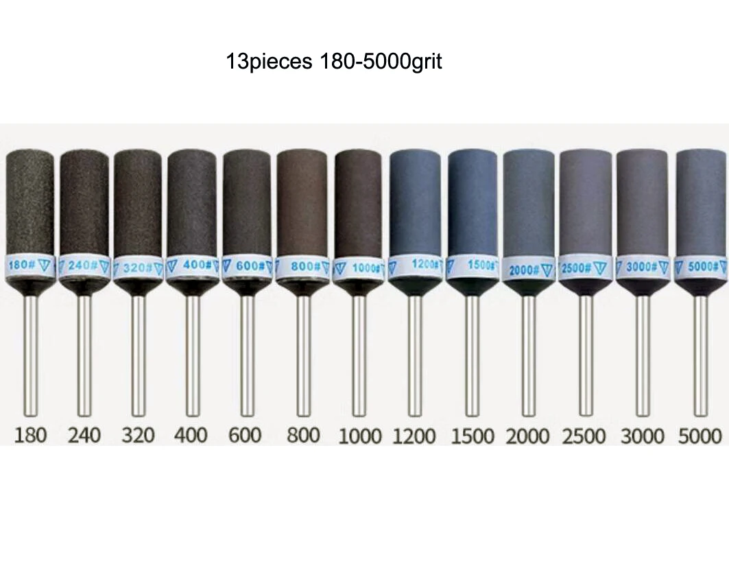 

13 шт., зернистость от 180 до 5000, стержень для наждачной бумаги, роторный резак с хвостовиком 2,35 мм, абразивная шлифовальная машина, инструменты Rotay, аксессуары