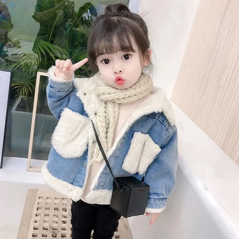 

Детская джинсовая куртка из овечьей шерсти, на Возраст 3-6 лет