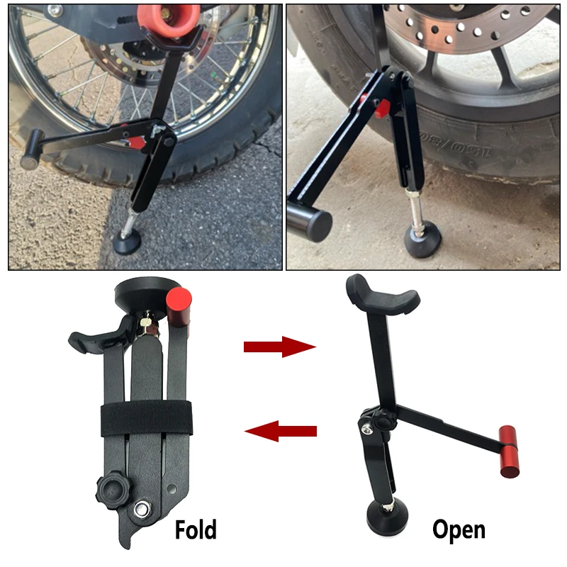 

Foldable Heavy Locomotive Increase Height Repairing Tool Portable Moto Lift Stand Parking Frame with Handle Easy to Use