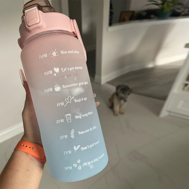 Бутылка для воды с соломинкой 2-литровая бутылка питья девочек бесплатная