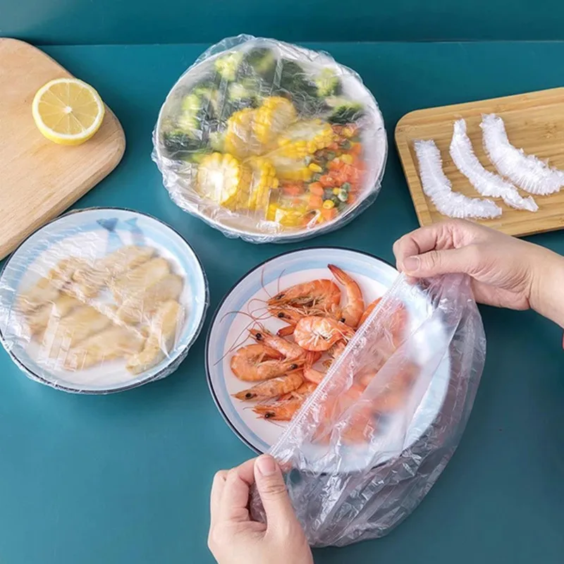 Фото 50/100 шт., одноразовые пластиковые крышки для пищевых продуктов №2