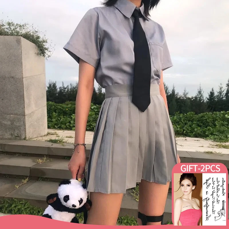 

Юбка женская плиссированная однотонная, модная универсальная мини-юбка в Корейском стиле, в студенческом стиле, черная Повседневная Уличная одежда для школьниц Y2k