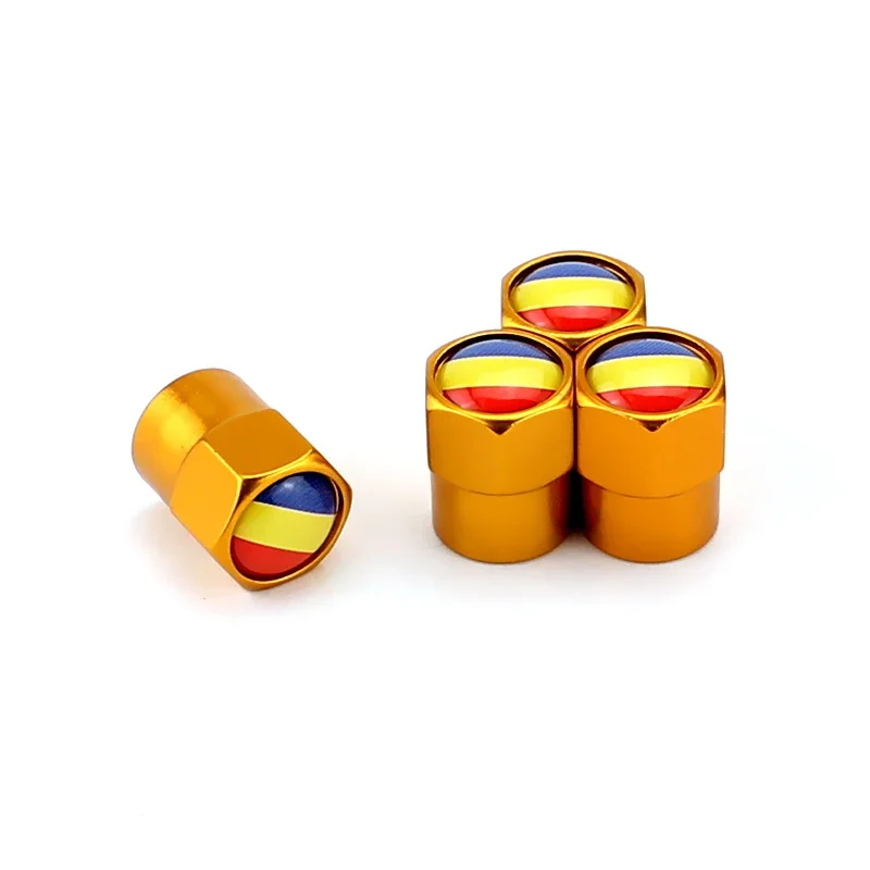 Колпачки клапанов автомобильных шин с флагом Румынии 4 шт.