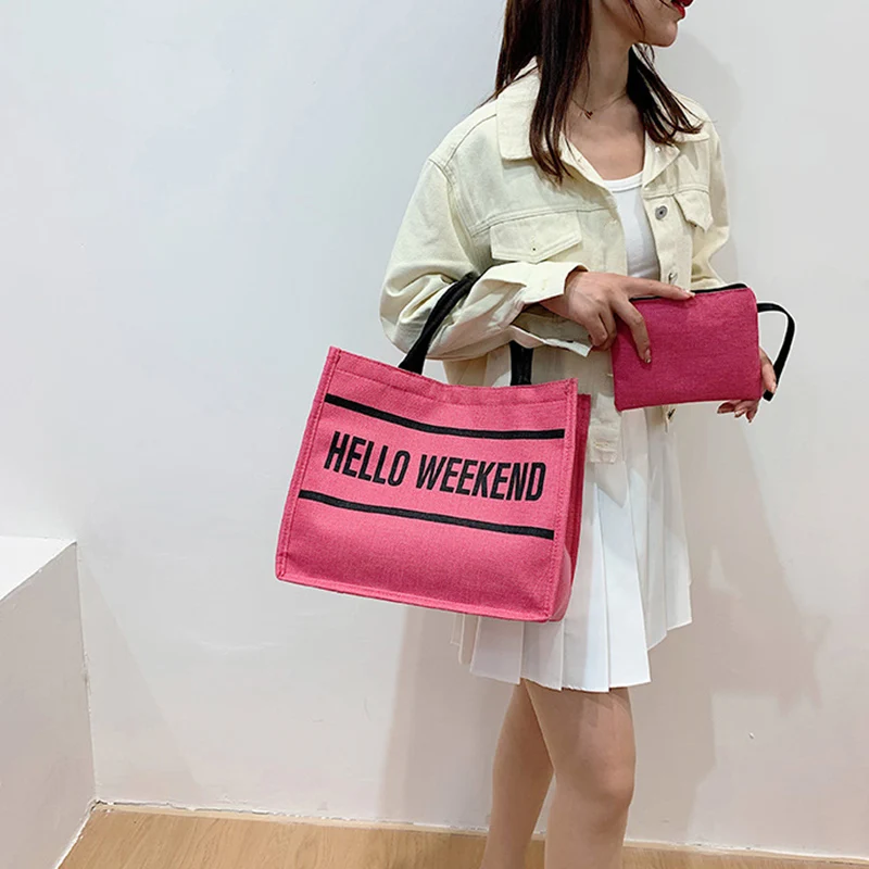 2022  Fashion New Trendy Women's Weekend Bag Printing Large Ccapacity Tote Small Square Pouch Student Commuter Shopping Gift Bag