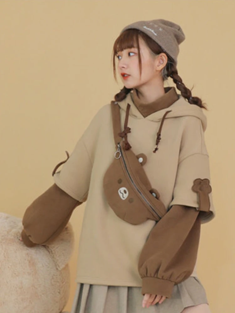 Женская толстовка в стиле аниме с длинным рукавом и круглым вырезом |