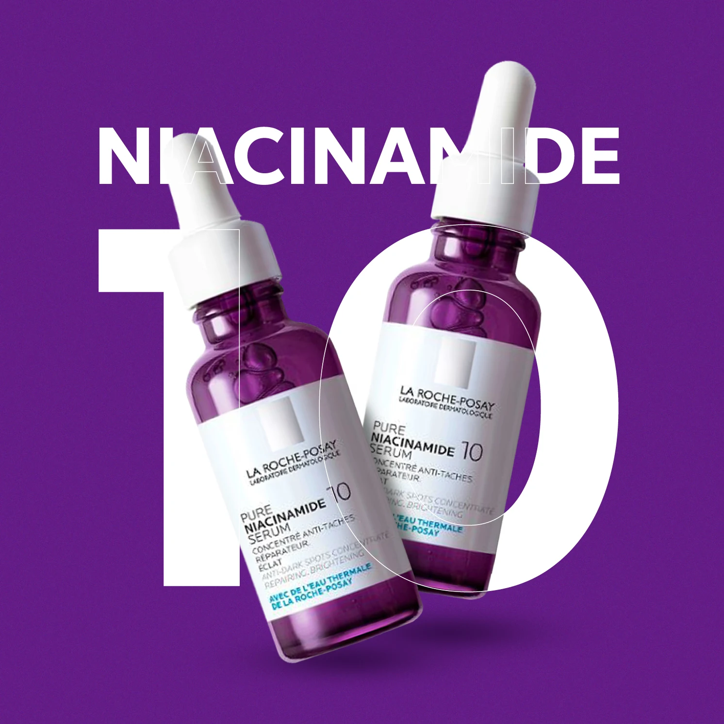 

2PCS La Roche Posay Niacinamide 10 Serum Anti-aging Pigment Uneven Skin Tone Anti Dark Spots Whitening Gentle Exfoliation