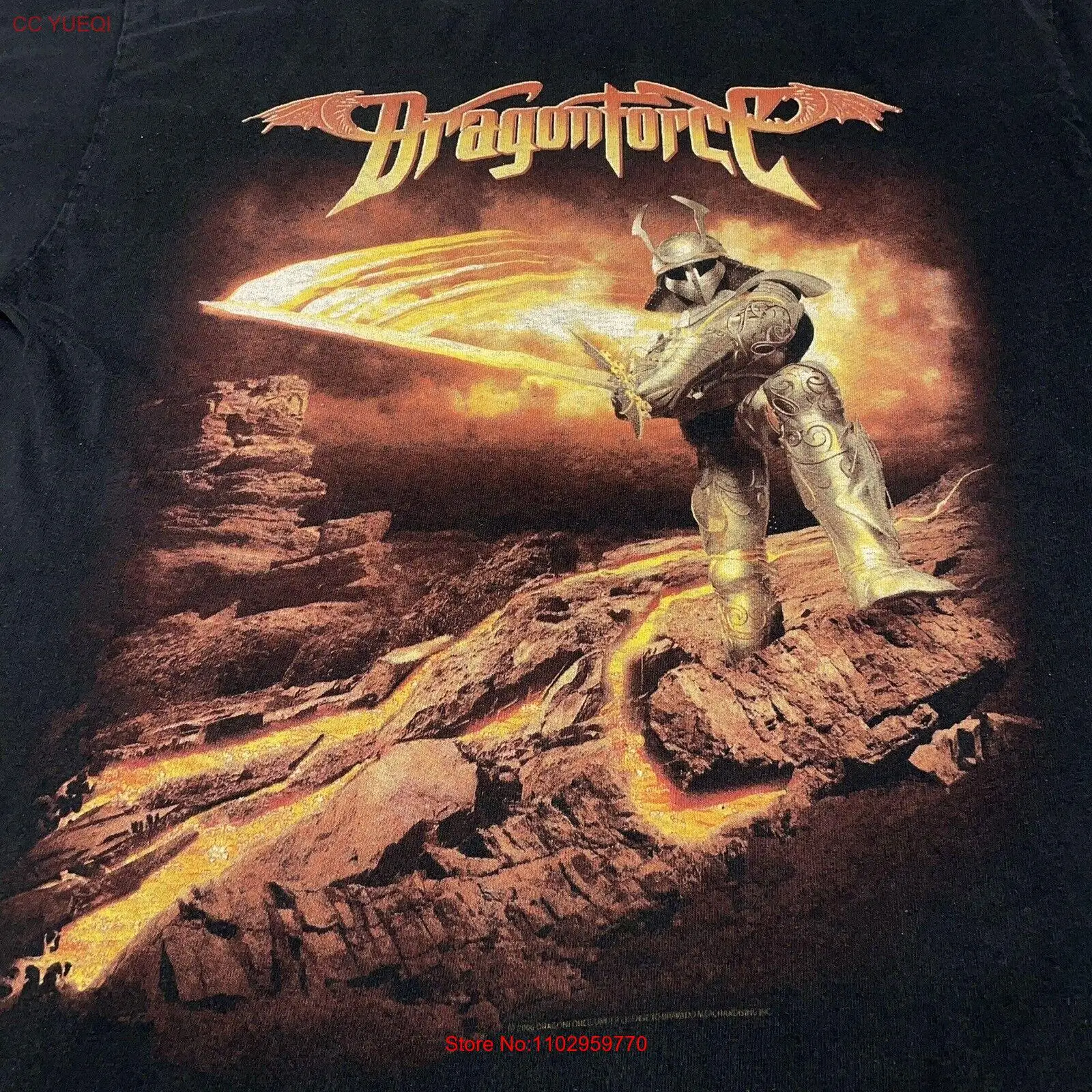 DragonForce Tour средняя черная футболка рок концерт металлический гитарный череп