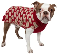 fashion weaved heavy knit designer ribbed turtle neck dog sweater