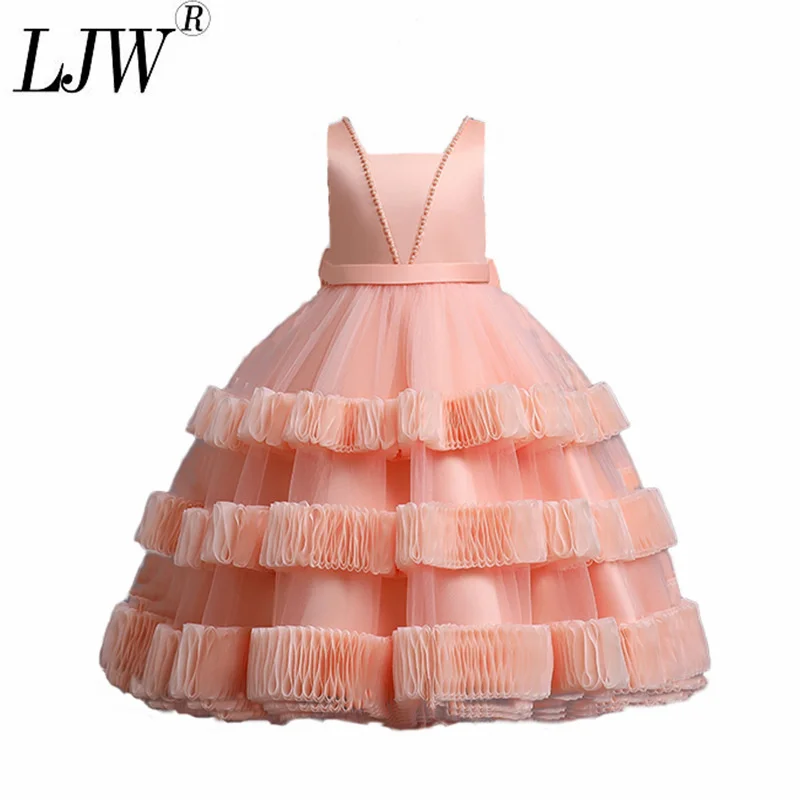 

Summer new temperament girl cake fluffy dress children's piano performance costumes 5-12 years old young girl flower girl weddin