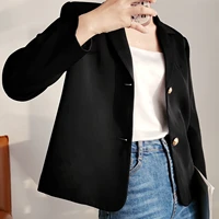 womens suit coat black casual single breasted long sleeved suit top 2022 spring and autumn new style