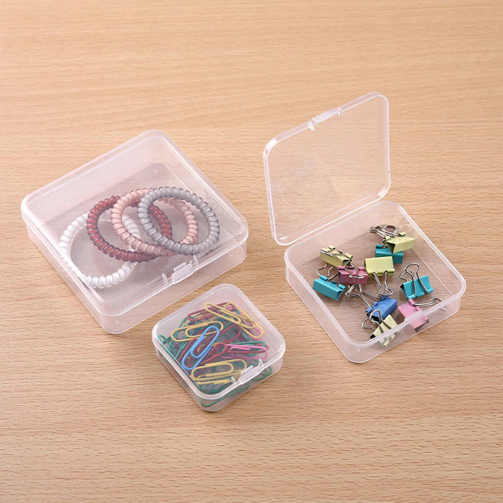 

12 шт., пластиковые прозрачные квадратные контейнеры-органайзеры