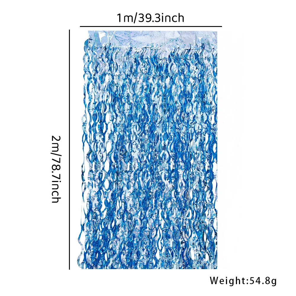 Новинка лазерная фотография 2 м дождевая занавеска в виде синей волны украшение