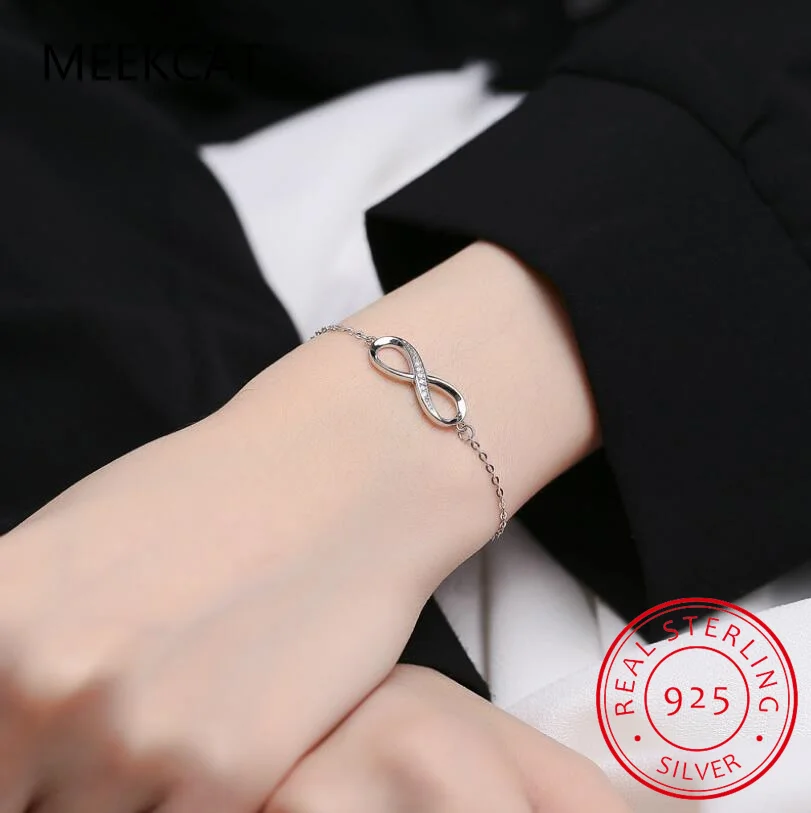 Браслеты Бесконечность из стерлингового серебра 925 пробы для женщин