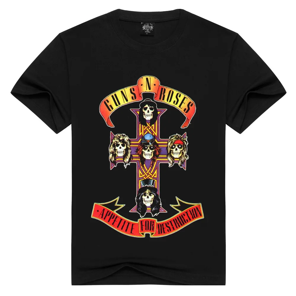 

Spring and summer new fashion rock men's short sleeve cross spear flower British metal nuclear band 3D T-shirt