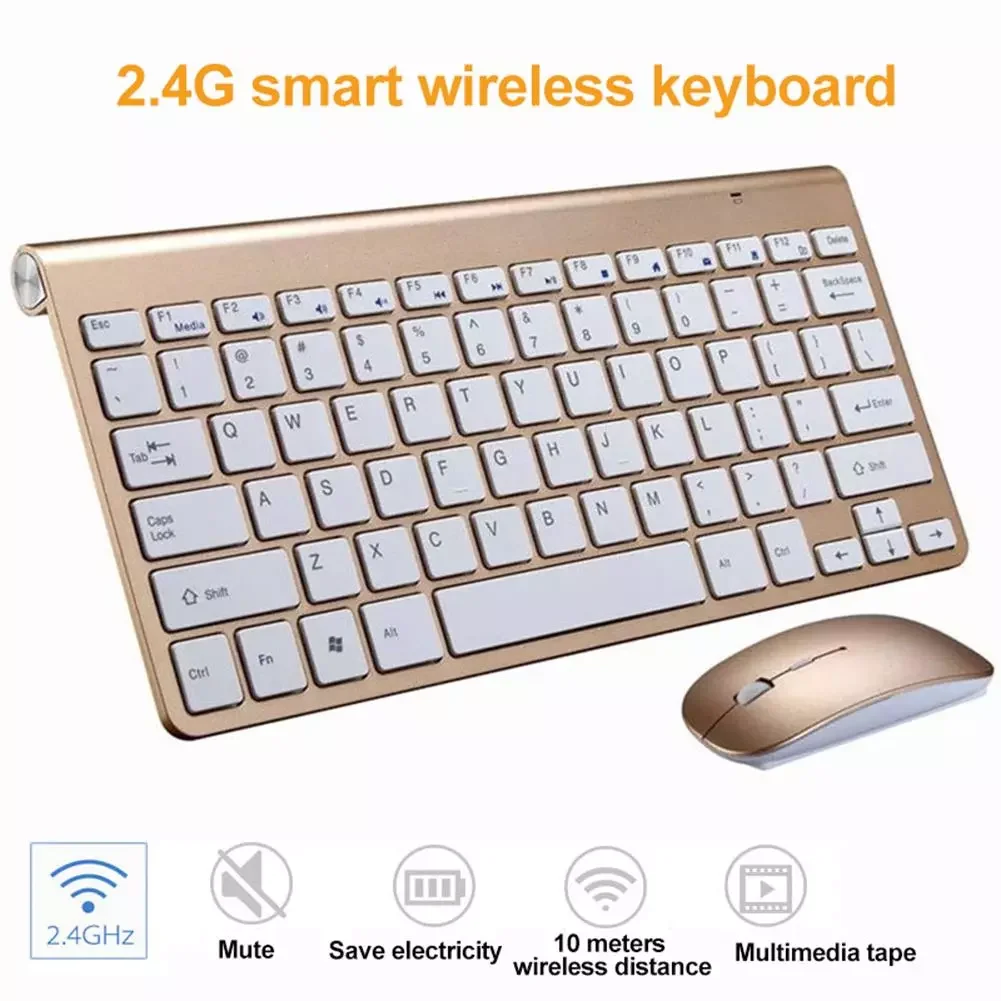

Ultra Slim 2.4G Wireless Keyboard Portable Mouse Mini Set Keyboard for IOS Android For Mac/Notebook/TV Box/PC Office Supplies