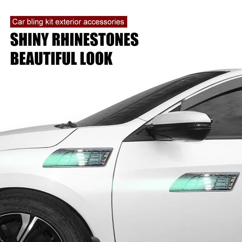 

2*Car Side Vent Air Flow Fender Intake Auto Simulation Side Vents Styling with Solar LED Warning light Strobe Light Car fitting