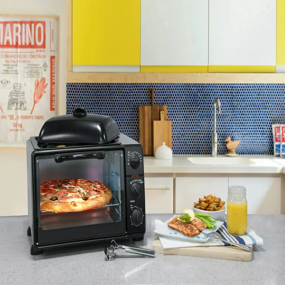 

6 Toaster Oven Broiler with Rotisserie Grill and Griddle