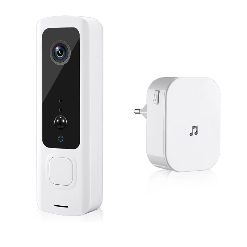 

1 компл. Портативный Белый беспроводной Wi-Fi телефон домофон дверной звонок Вид Пик ночное видение камера безопасности ЕС разъем
