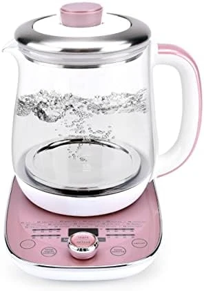 

Professional AWK-701 16-in-1 Nutri-Water, Green, Fruit, Flower Tea, Coffee, Multi-Use Kettle, Delay Timer, 1.5L, Pink Water heat