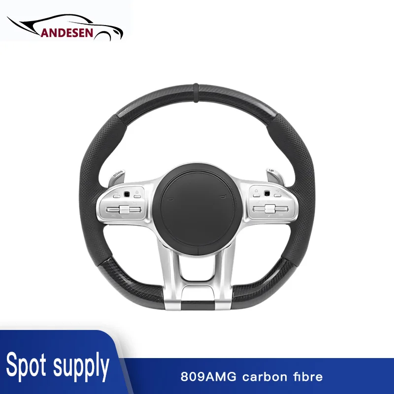 Фото Руль из карбона для Mercedes-Benz AMG W167 C63 W205 E300 E220 W213 CLS W218 W222 S500 W204 C300 W212 E250 GLE GLC 43 №1