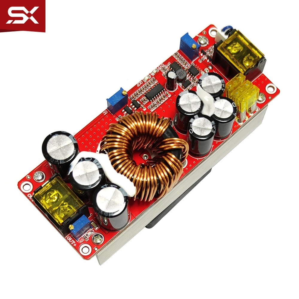 

Повышающий Модуль 1500 Вт 30 А, повышающий преобразователь постоянного тока, модуль источника питания с веером, регулируемый модуль от 10-60 В до ...