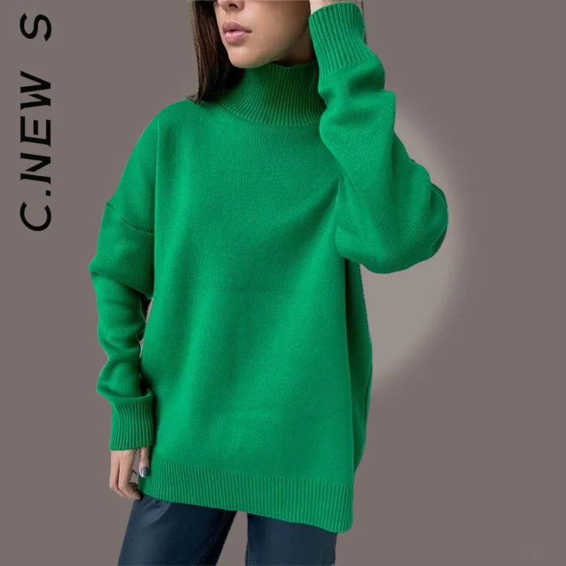 

C.New S Women Sweater Fashion Turtleneck Knitted Cheap Pullovers Sweaters Ladies Jumper Slim Knit Sweater Elegant Sexy Knitwear