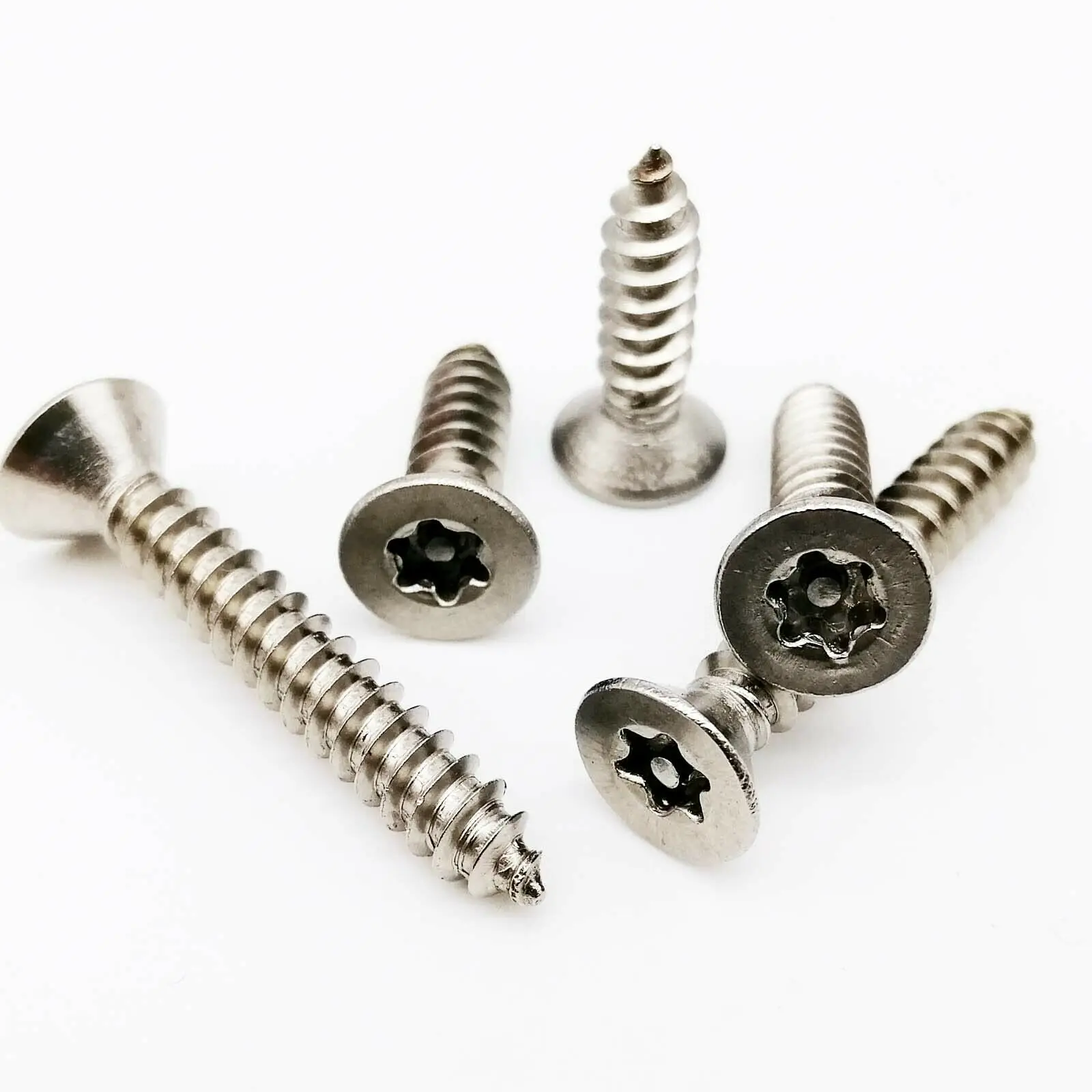 

20pc Six Lobe Torx Bolt Self-tapping Screw M2.9 M3.5 M3.9 A2 Stainless Steel Countersunk Flat Head Security Wood Screw with Piin