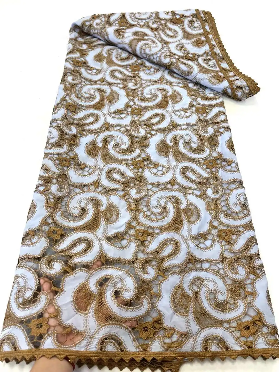 2024 Высококачественная африканская кружевная ткань из гипюра для роскошных