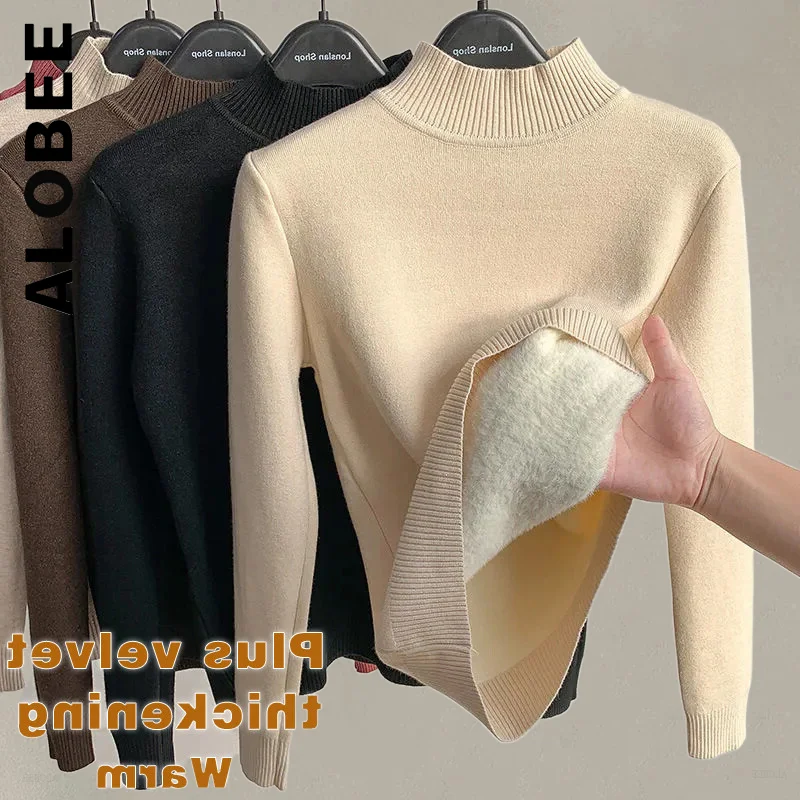

Alobee Knitted Women Sweater New Turtleneck Casual Slim Women's Sweater Sweet Korean Women's Jumper 2022 Sexy Warm Clothes