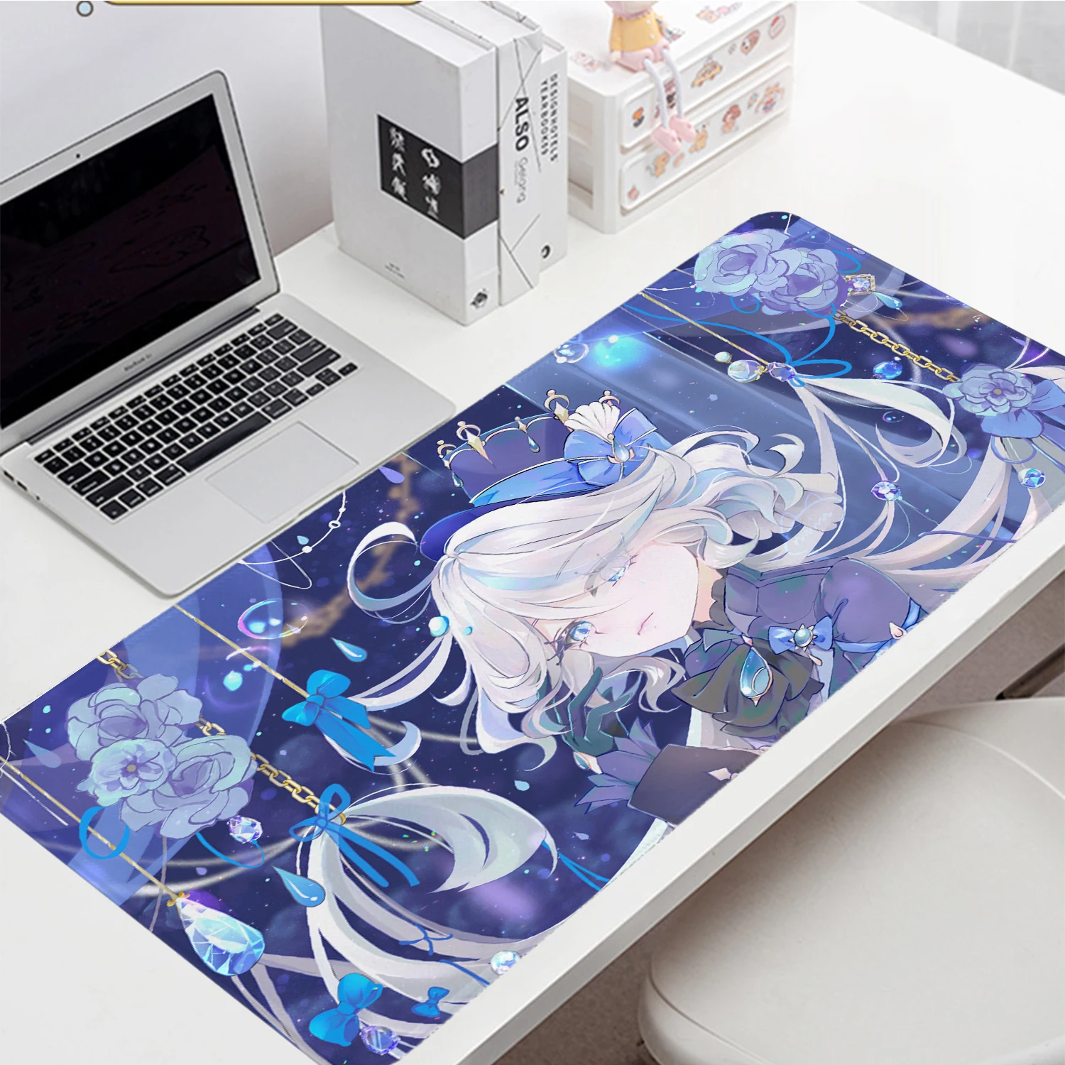 Игровые коврики для мыши Genshin Impact Kawaii Furina игровой коврик большой компьютерный
