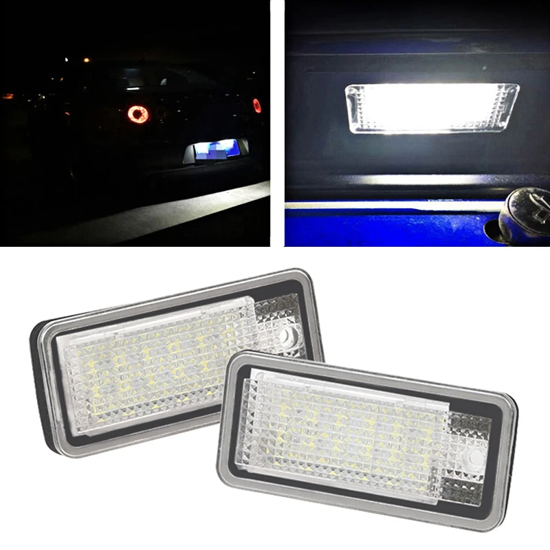

For Audi A4 A6 C6 A3 License Plate Light Waterproof Led Lights For Car Cnabus Error Free Number Plate For Audi S3 S4 B6 B7 S6 A8